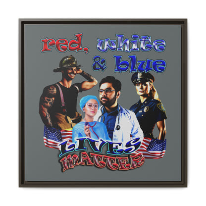 rw&b lives matter - framed canvas art (dark grey)