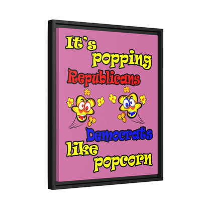 popping like popcorn - framed canvas art (light pink)