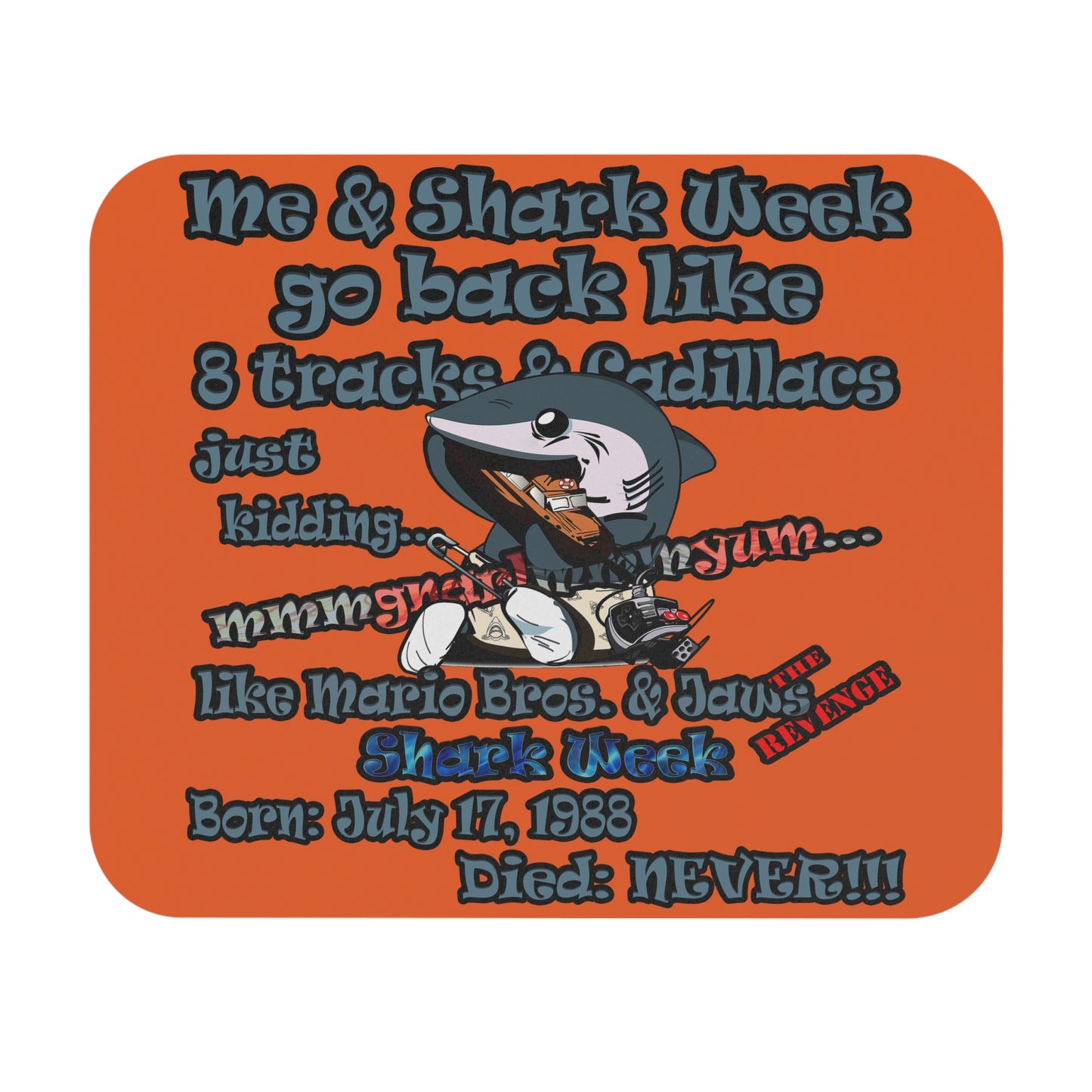 shark week - Mouse Pad (Rectangle) - (orange)