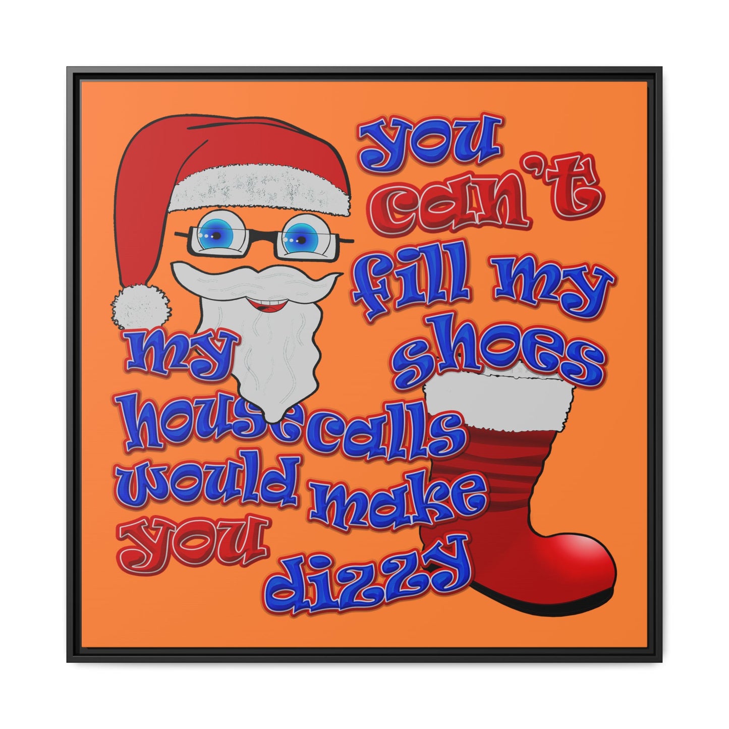 santa's shoes - framed canvas art (crusta)
