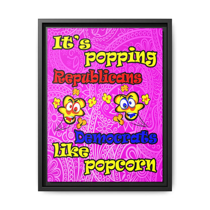 popping like popcorn - framed canvas art (pink swirl)