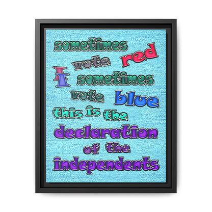 declaration of the independents - framed canvas art (faded blue)