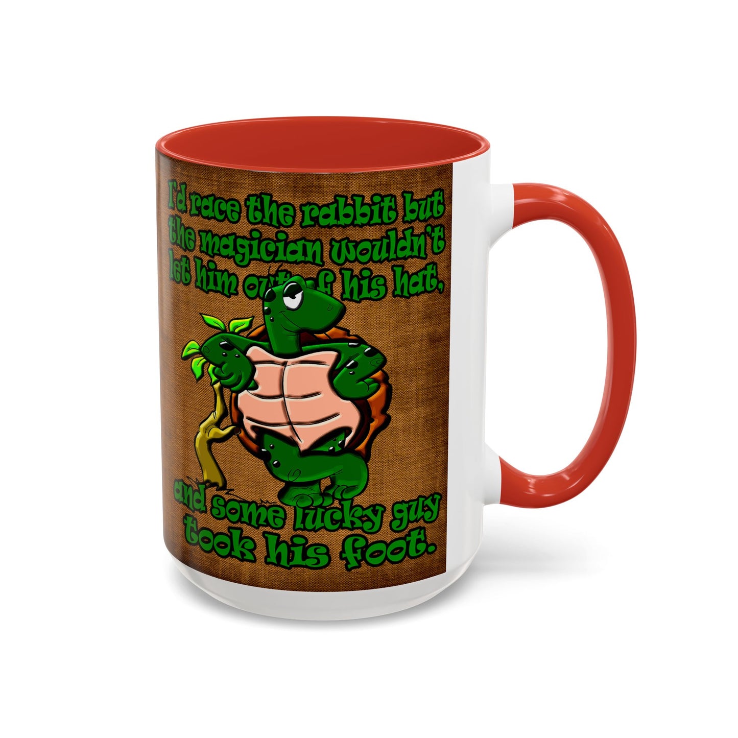 turtle race - Accent Mug (brown papyrus)