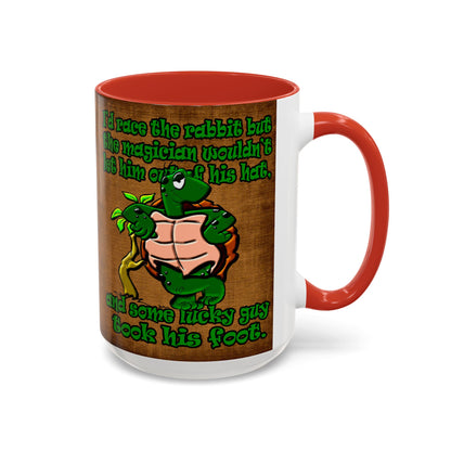 turtle race - Accent Mug (brown papyrus)