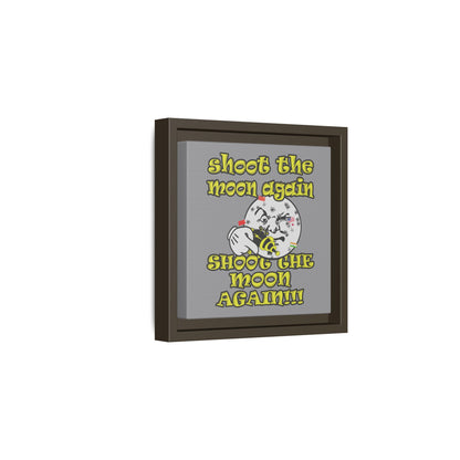 shoot the moon again - framed canvas art (grey)