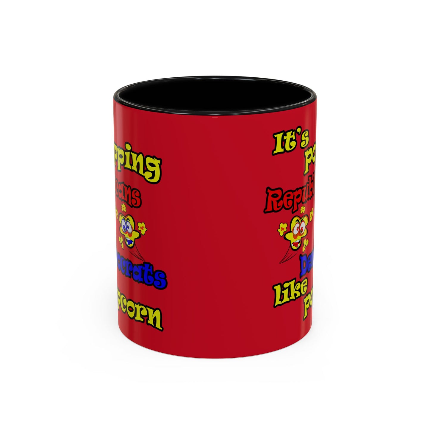 popping like popcorn - Accent Mug (dark red)