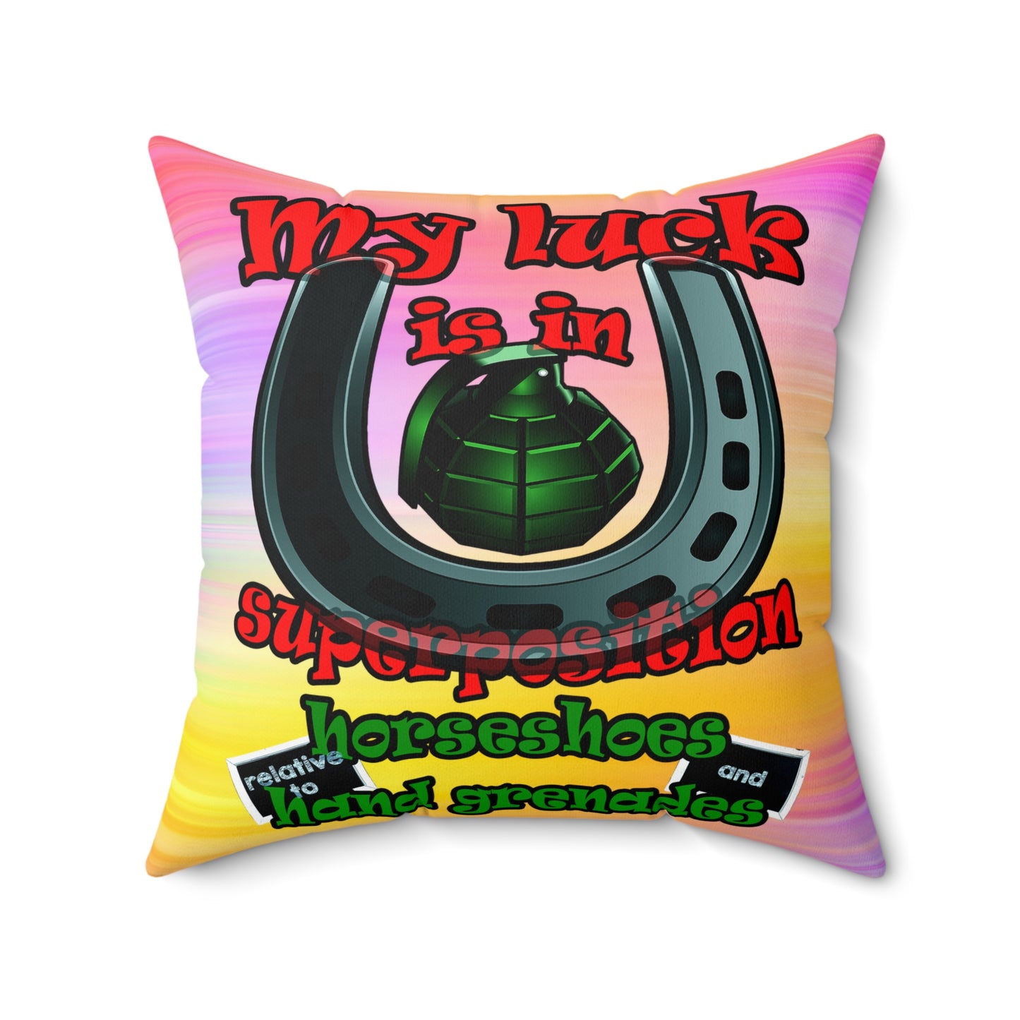 my luck - Spun Polyester Square Pillow - (color blur)