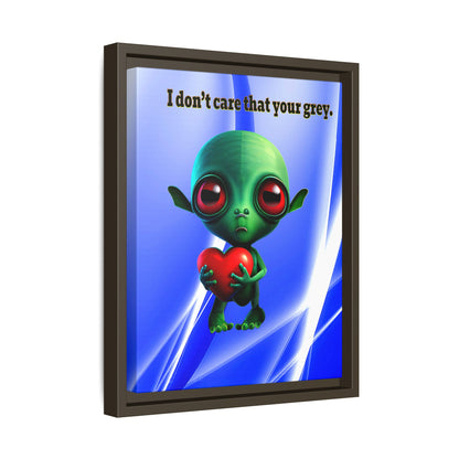 I don't care that your grey - framed canvas art (blue-white wave)