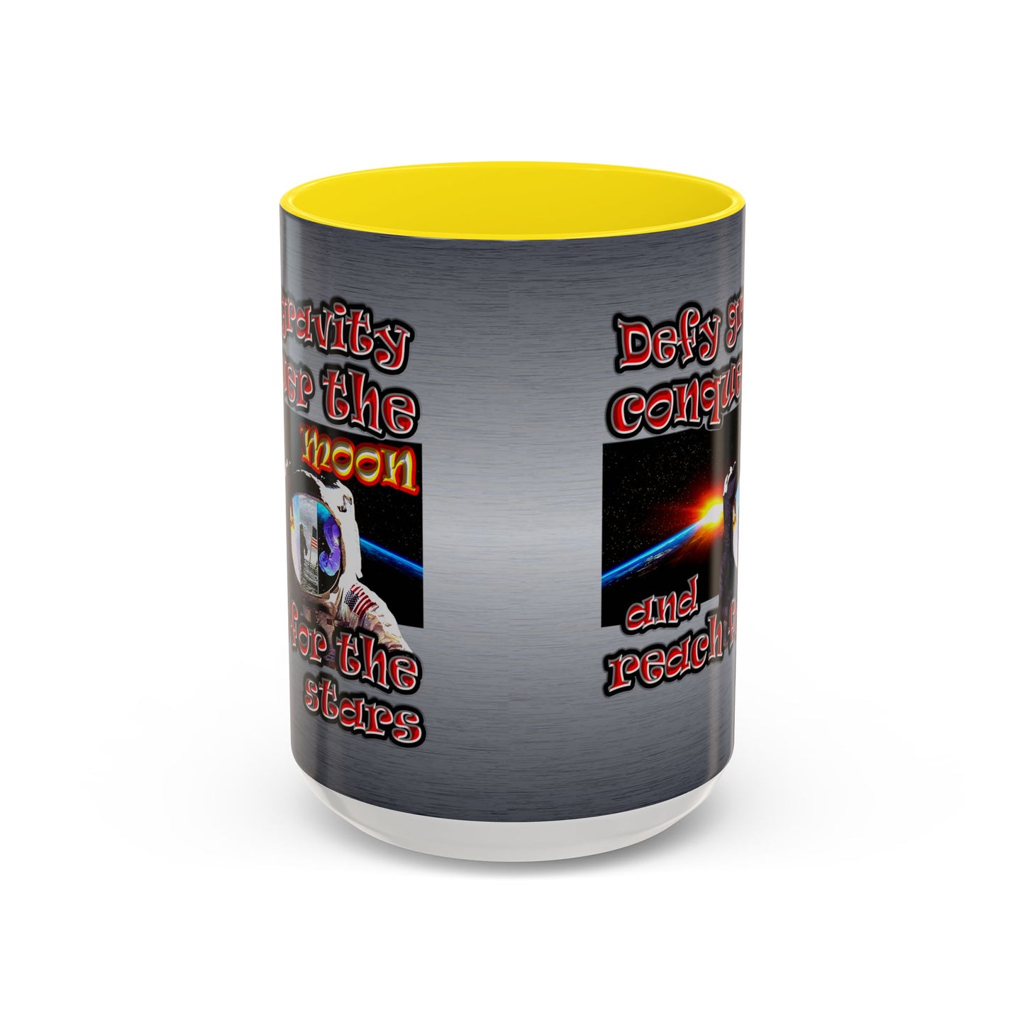 defy conquer reach - Accent Mug (brushed nickel)