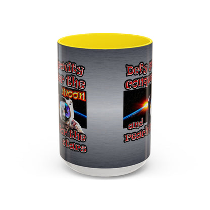 defy conquer reach - Accent Mug (brushed nickel)