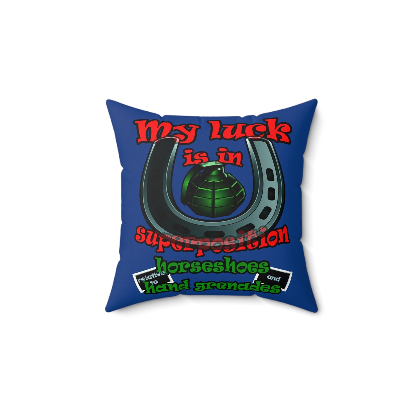 my luck - Faux Suede Square Pillow - (dark blue)