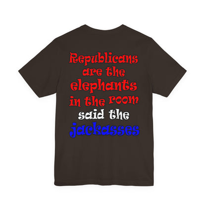 donkeys and elephants - Unisex Jersey Short Sleeve Tee