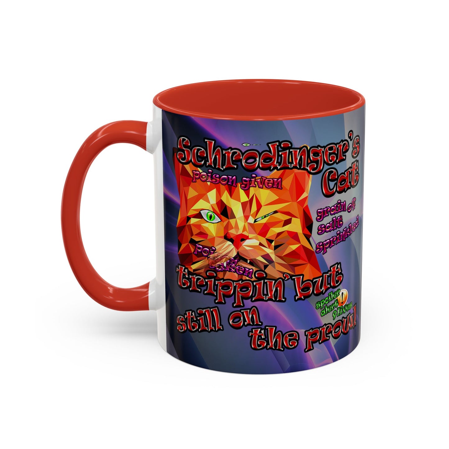 schrodinger's cat - Accent Mug (grey-pink wave)