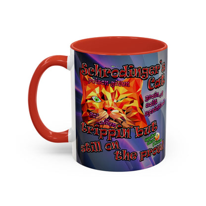 schrodinger's cat - Accent Mug (grey-pink wave)