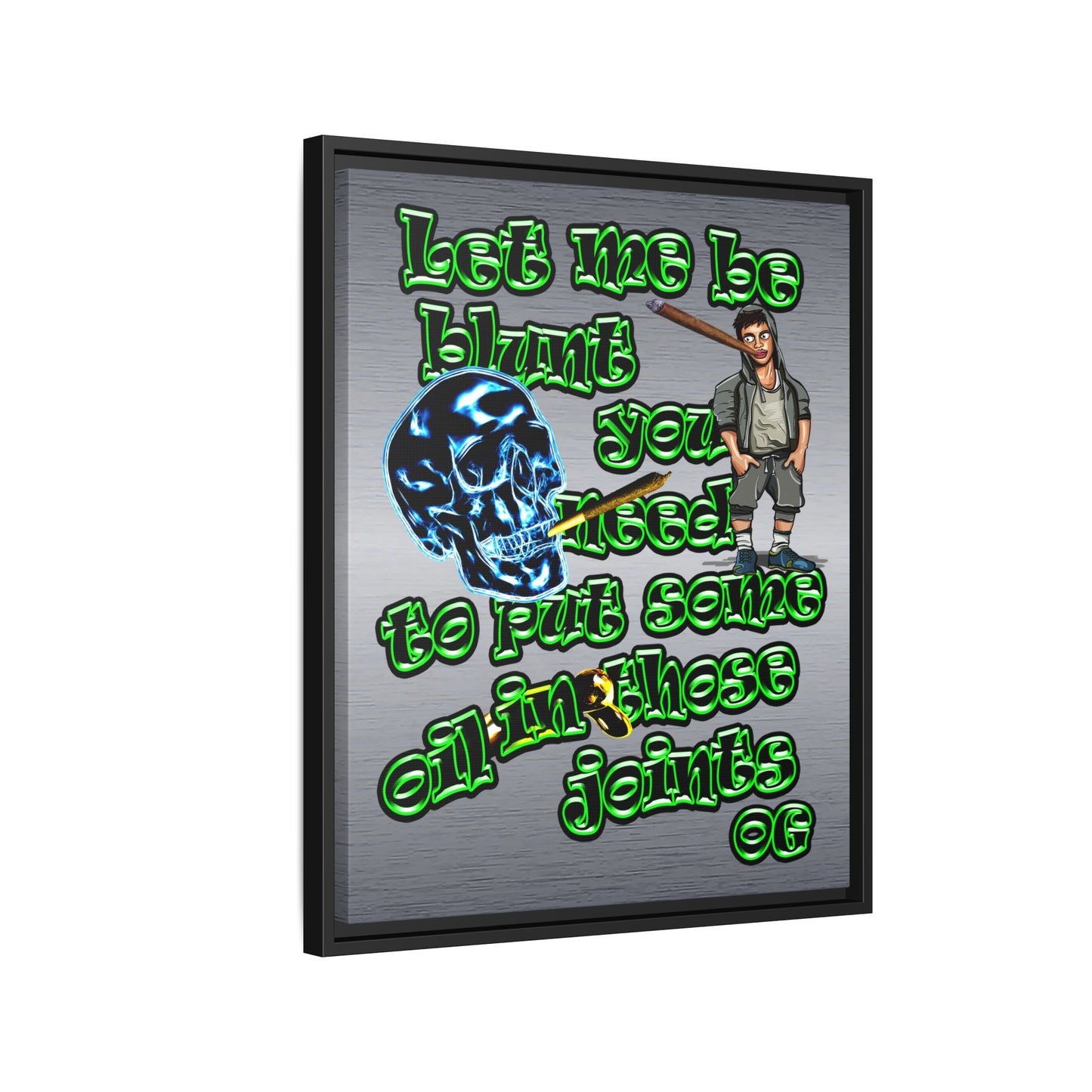 og - framed canvas art (brushed nickel)