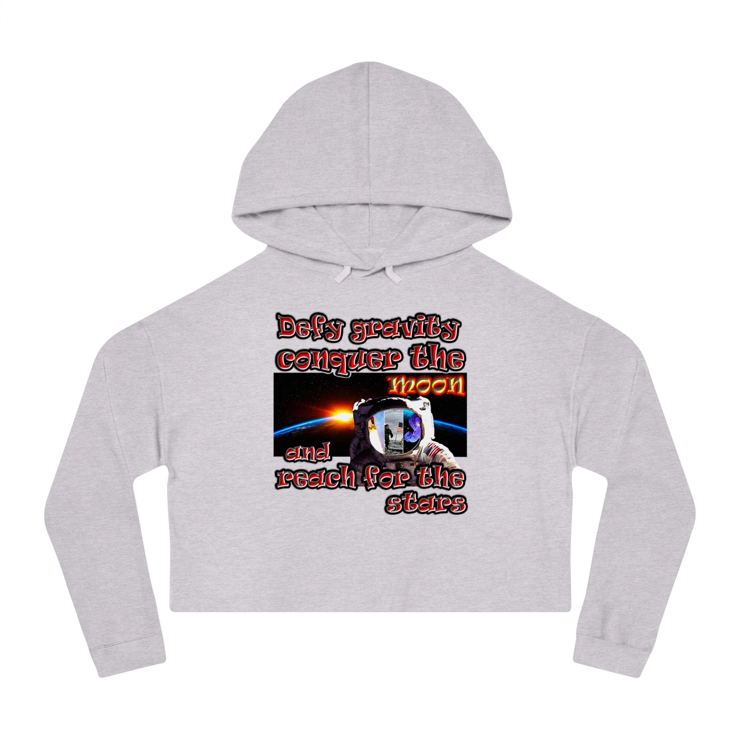 defy conquer reach - Women’s Cropped Hooded Sweatshirt