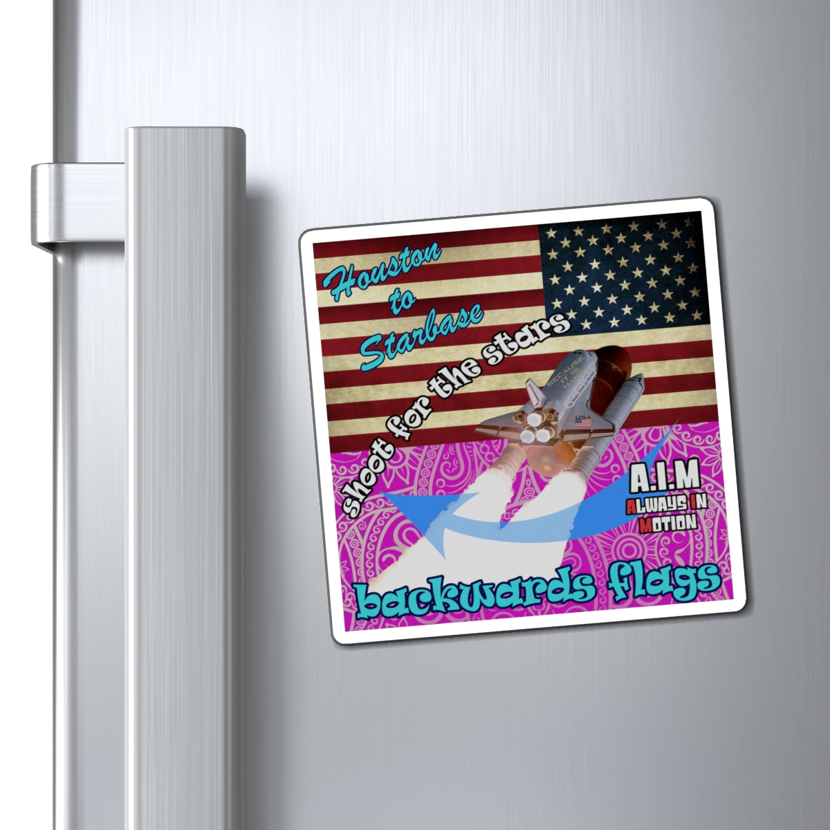 shoot for the stars - Magnets - (pink swirl)