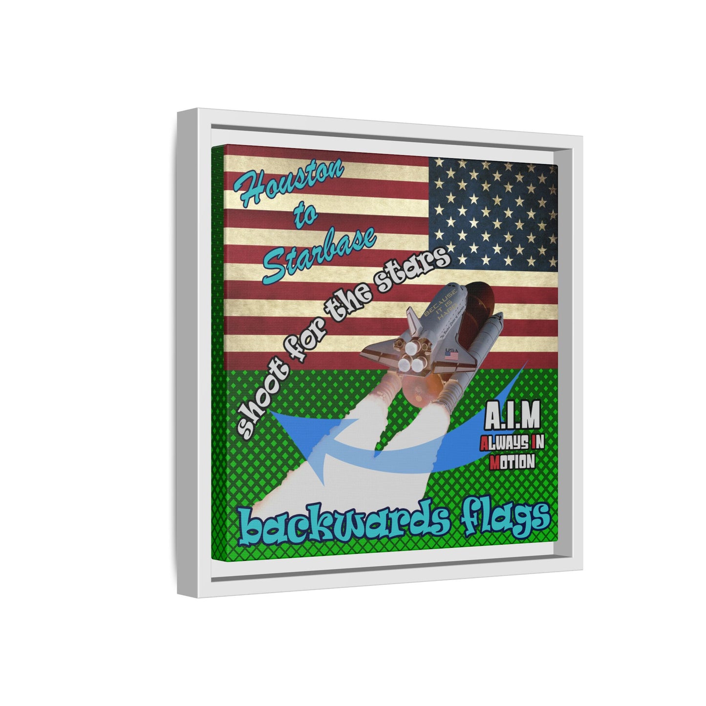 shoot for the stars - framed canvas art (logo green)