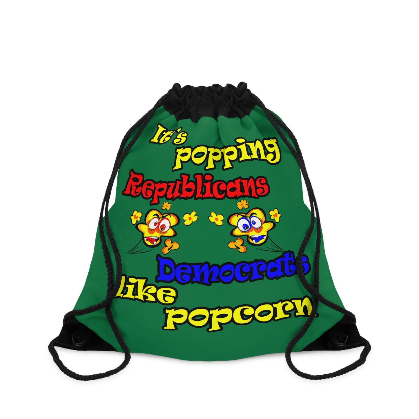 popping like popcorn - Drawstring Bag (dark green)