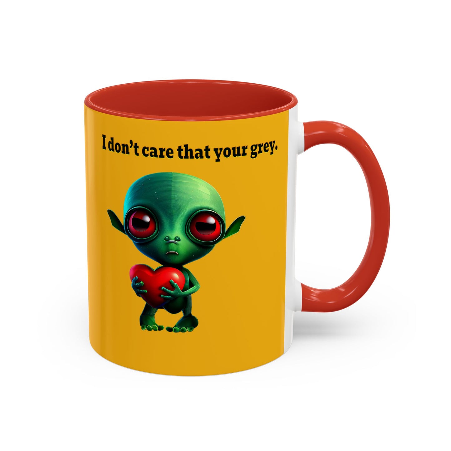 I don't care that your grey - Accent Mug (yellow)