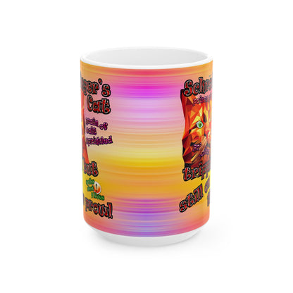 schrodinger's cat - White Mug (color blur)