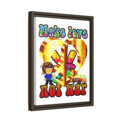 love peace - framed canvas art (white)
