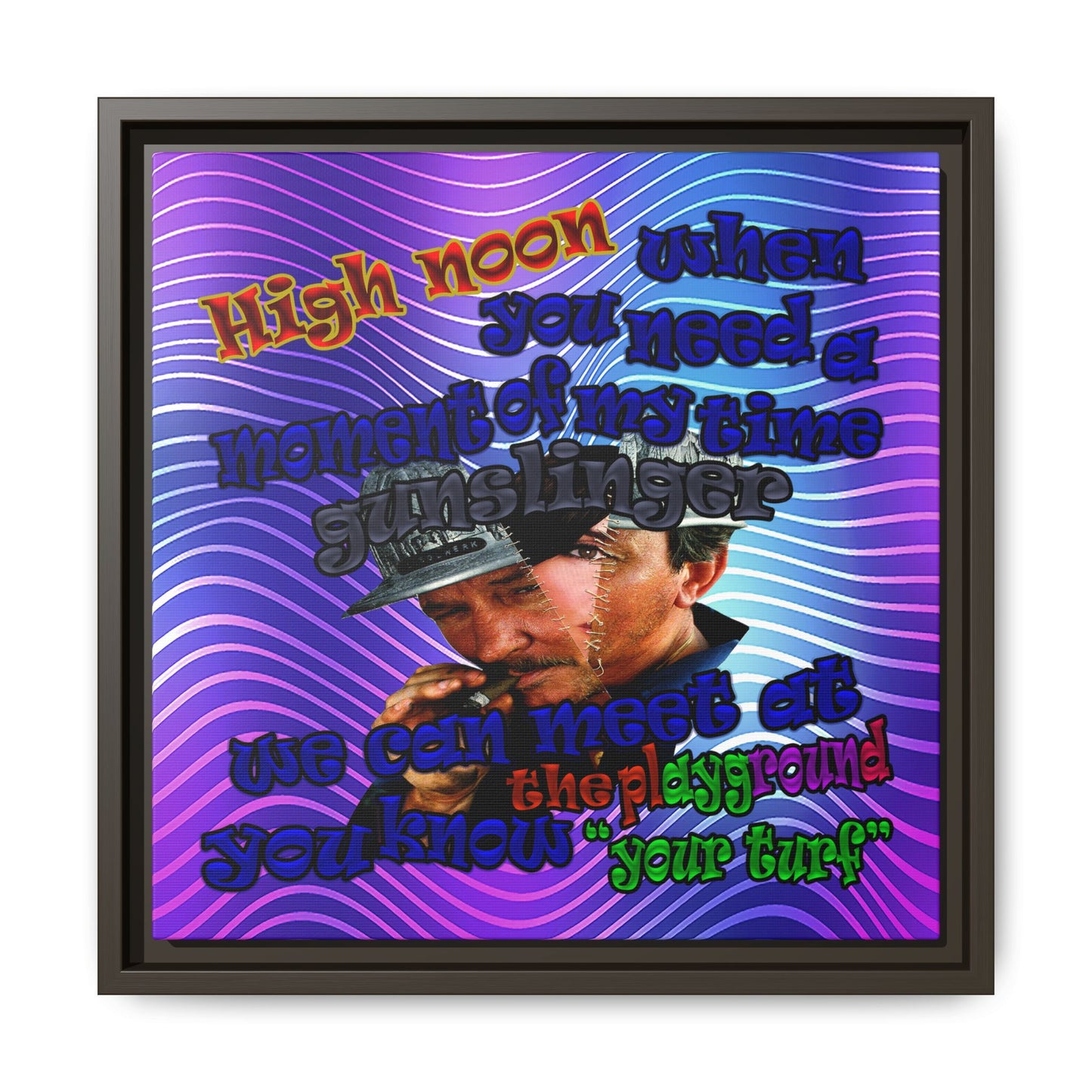 high noon - framed canvas art (purple wave)