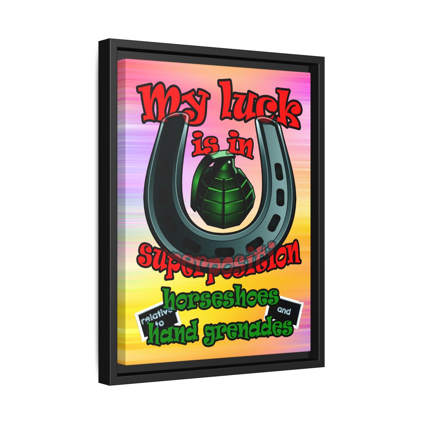 my luck - framed canvas art (color blur)