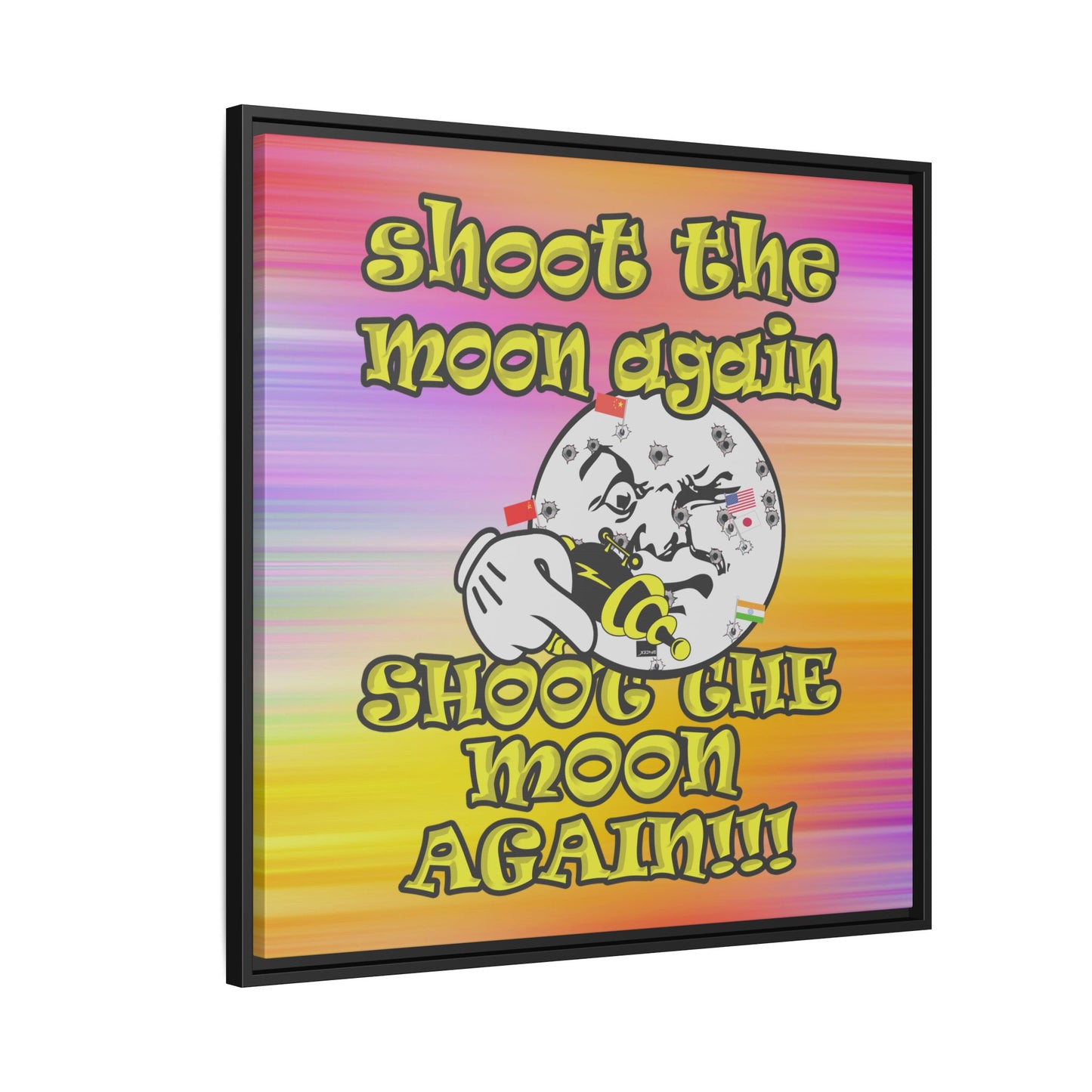 shoot the moon again - framed canvas art (color blur)