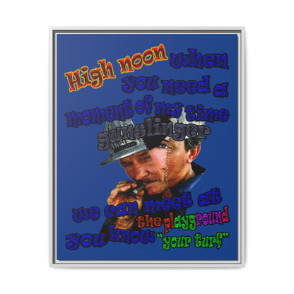 high noon - framed canvas art (dark blue)