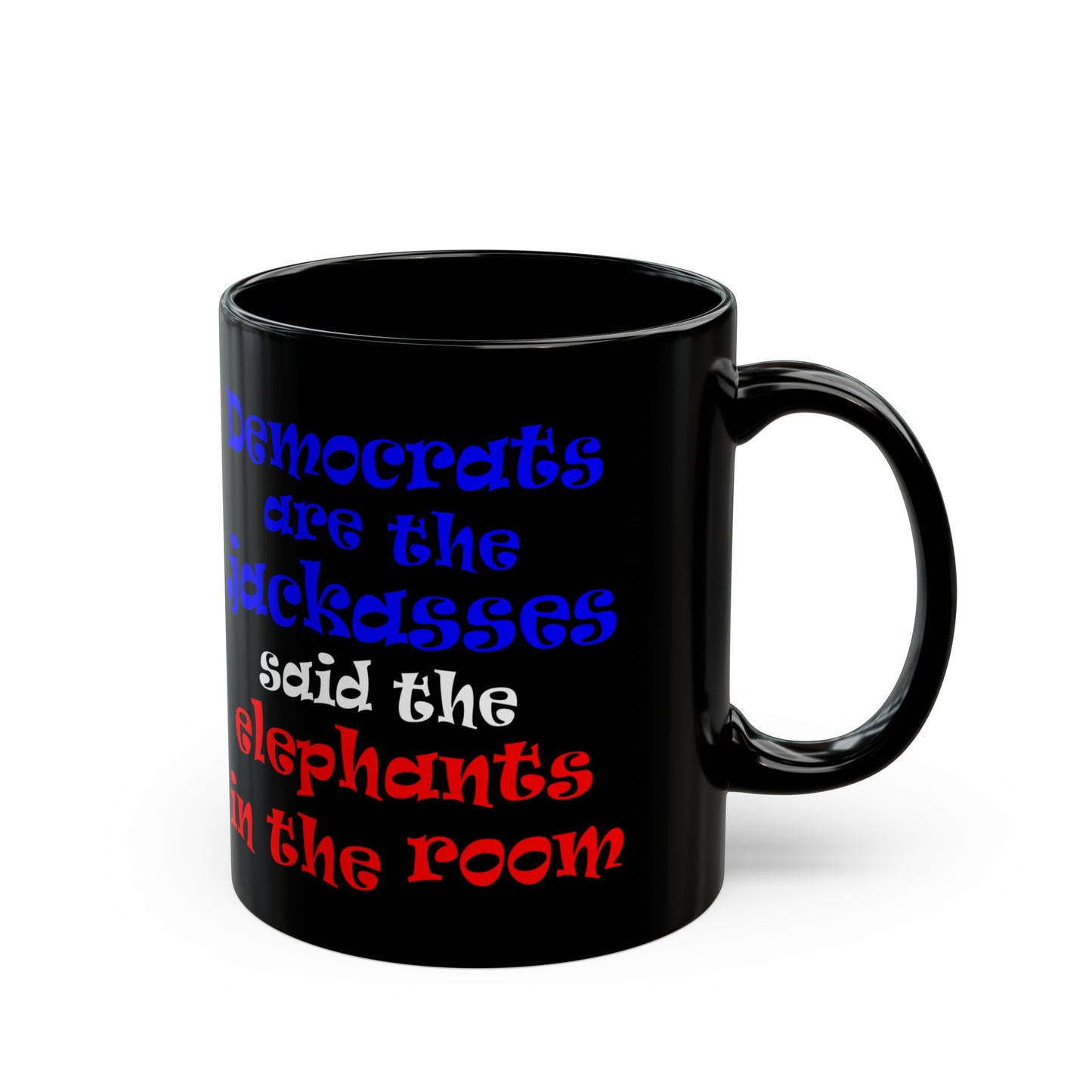 donkeys and elephants - Black Mug (black)