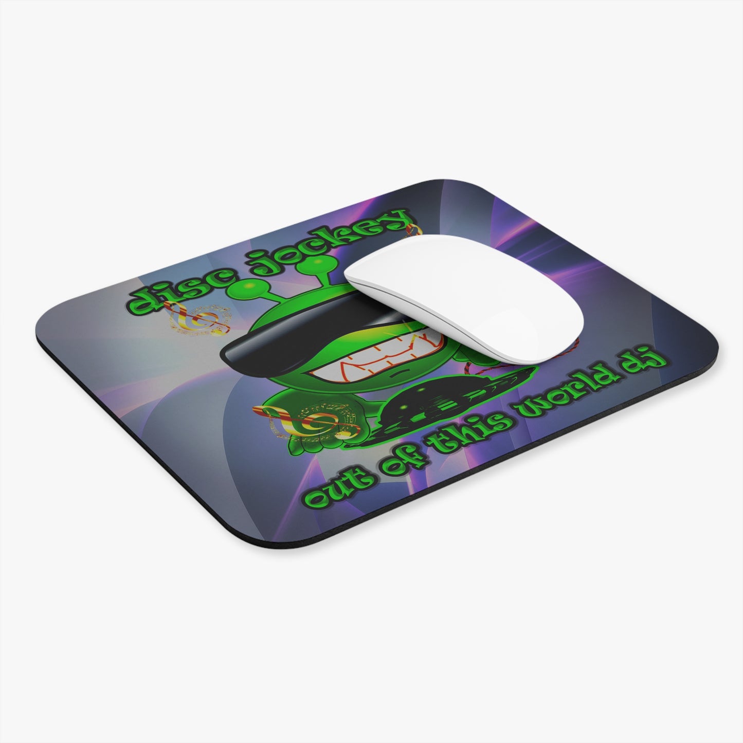 disc jockey - Mouse Pad (Rectangle) (grey-pink wave)