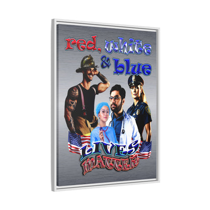 rw&b lives matter - framed canvas art (brushed nickel)