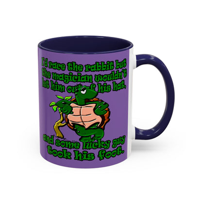 turtle race - Accent Mug (light purple)