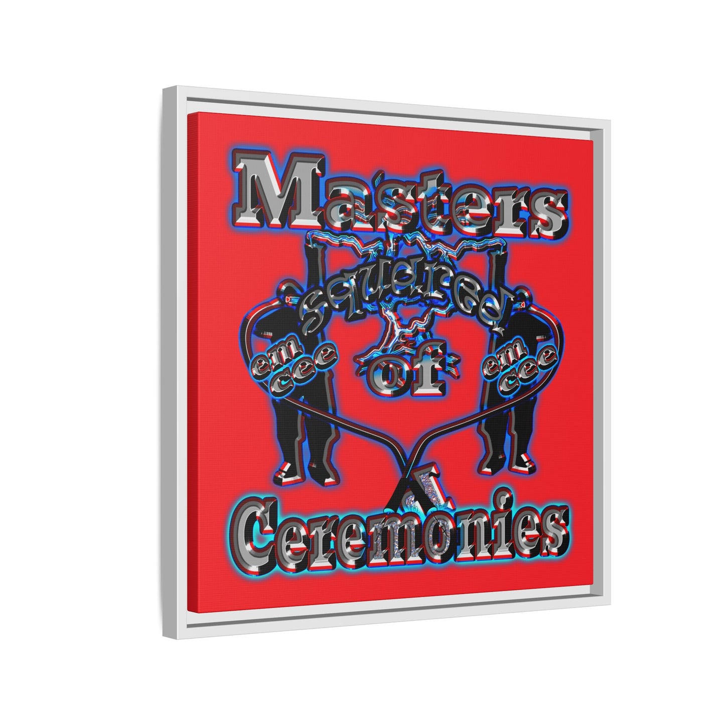 em cee squared - framed canvas art (red)
