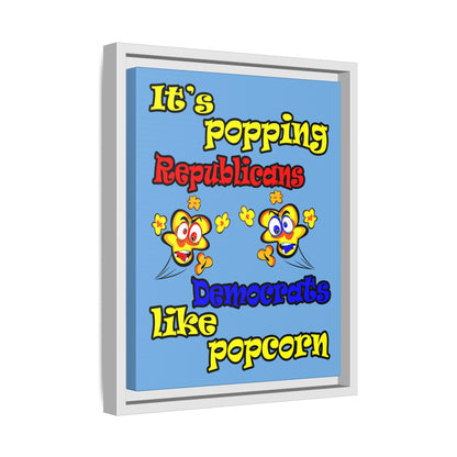 popping like popcorn - framed canvas art (light blue)