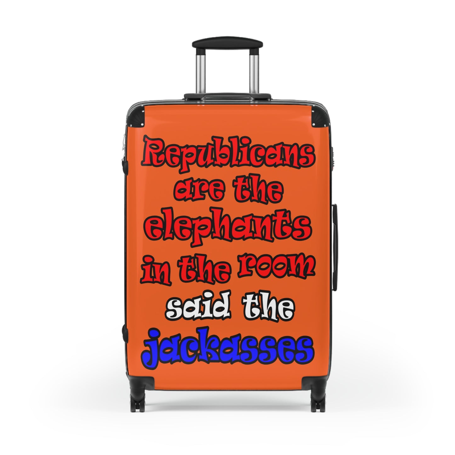 donkeys and elephants - Suitcase (orange)