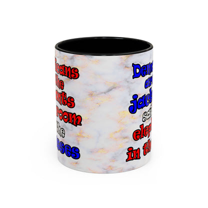 donkeys and elephants - Accent Mug (white marble)