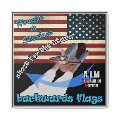 shoot for the stars - framed canvas art (black)
