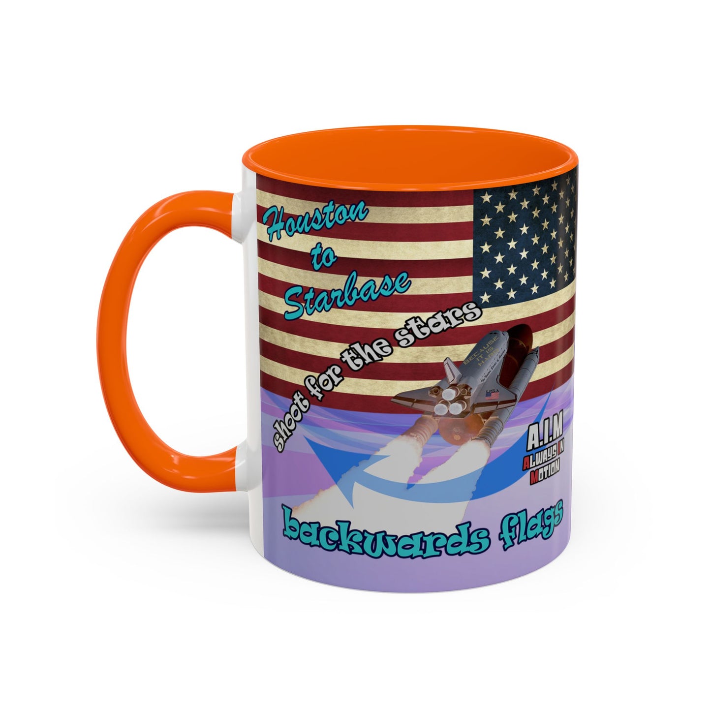 shoot for the stars - Accent Mug (light blue-pink wave)