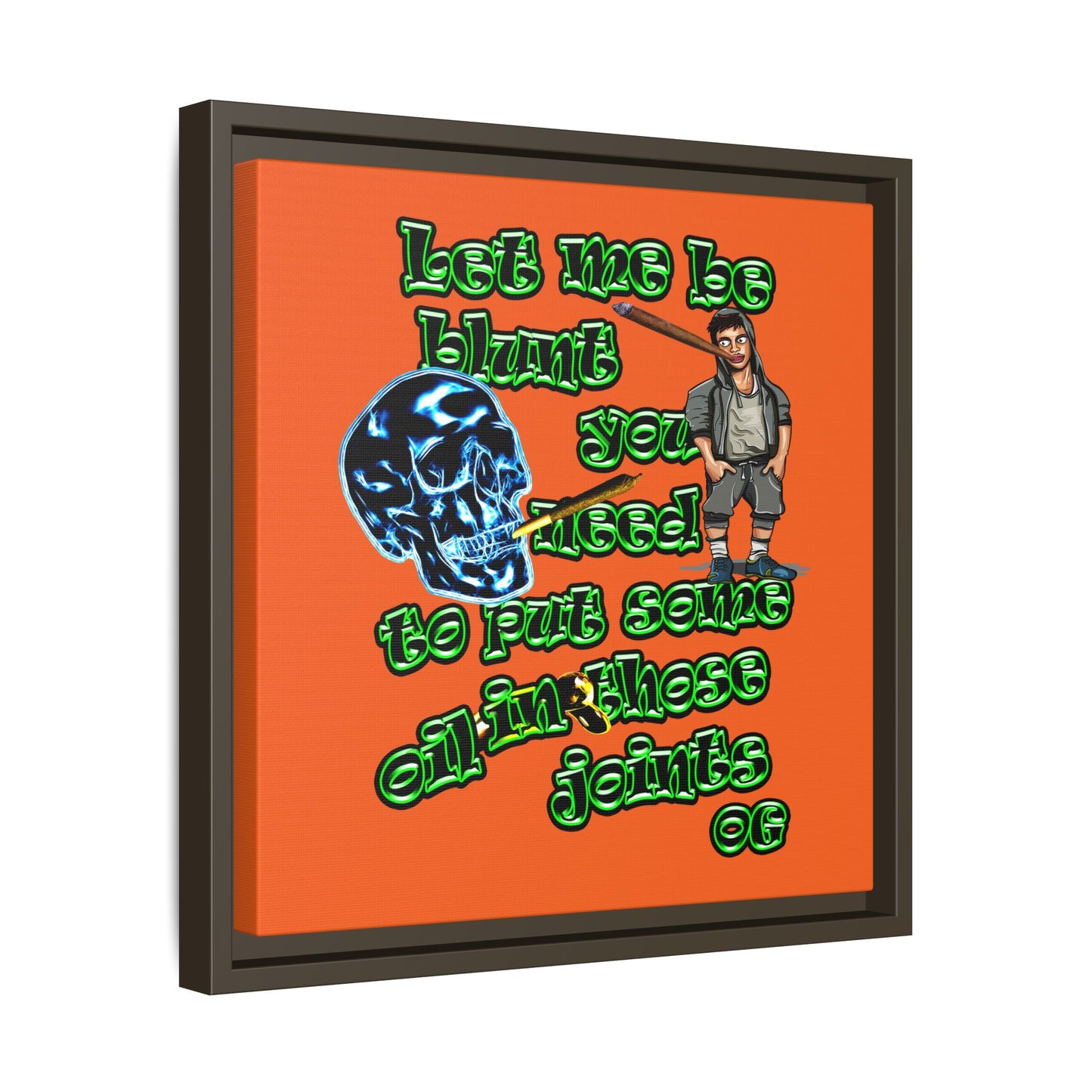 og - framed canvas art (orange)