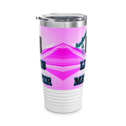 irrelevant - Ringneck Tumbler, 20oz (light blue-pink wave)