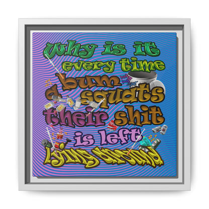 the bum's shit - framed canvas art (light blue-purple wave)