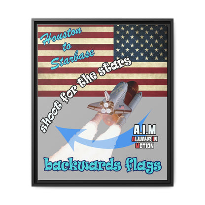 shoot for the stars - framed canvas art (light grey)