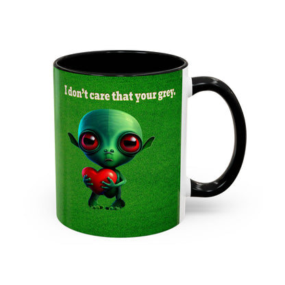 I don't care that your grey - Accent Mug (green turf)