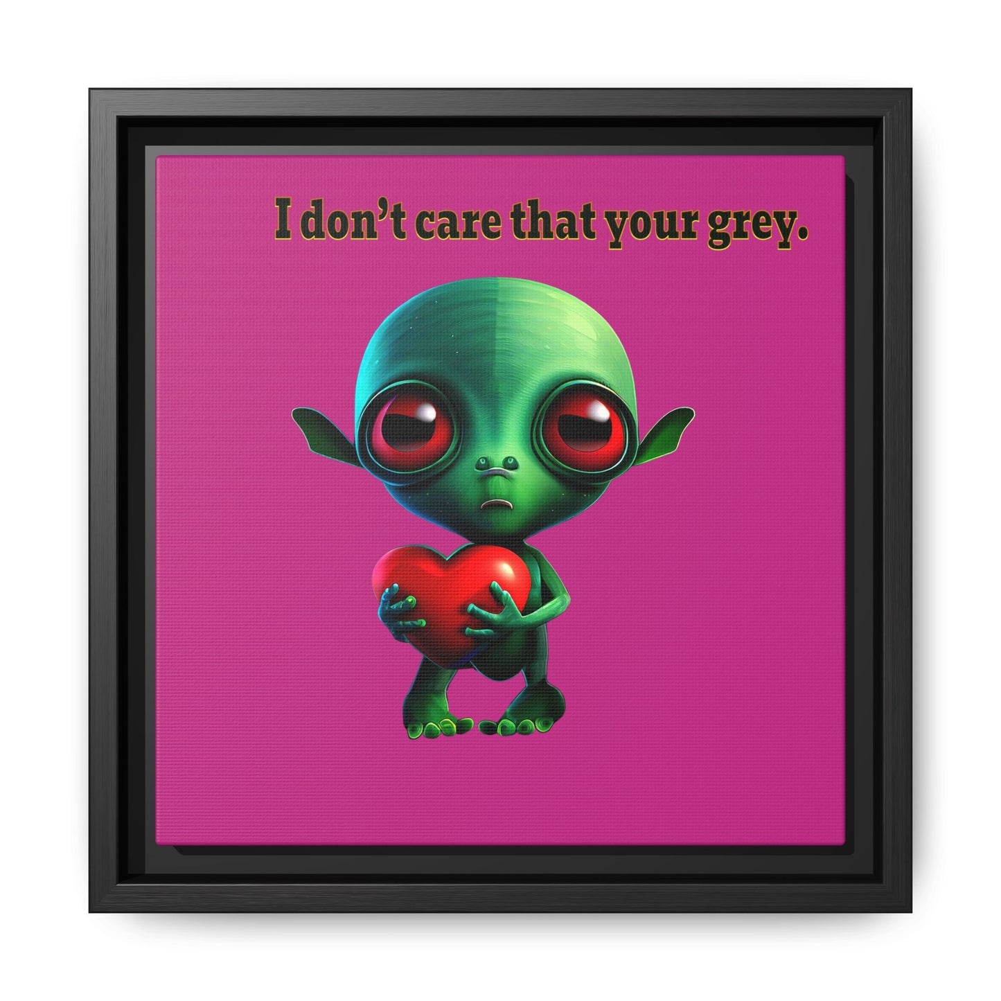 I don't care that your grey - framed canvas art (pink)