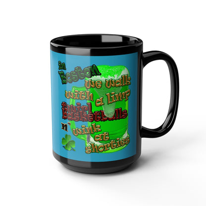 celtics logo - Black Mug (turquoise)
