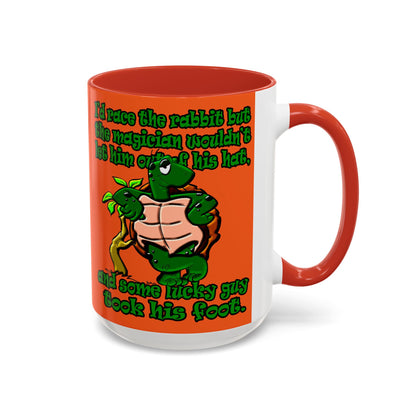 turtle race - Accent Mug (orange)