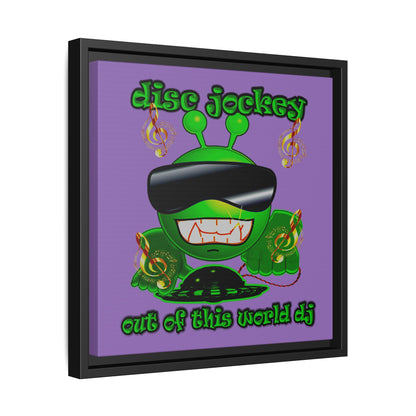 disc jockey - framed canvas art (light purple)