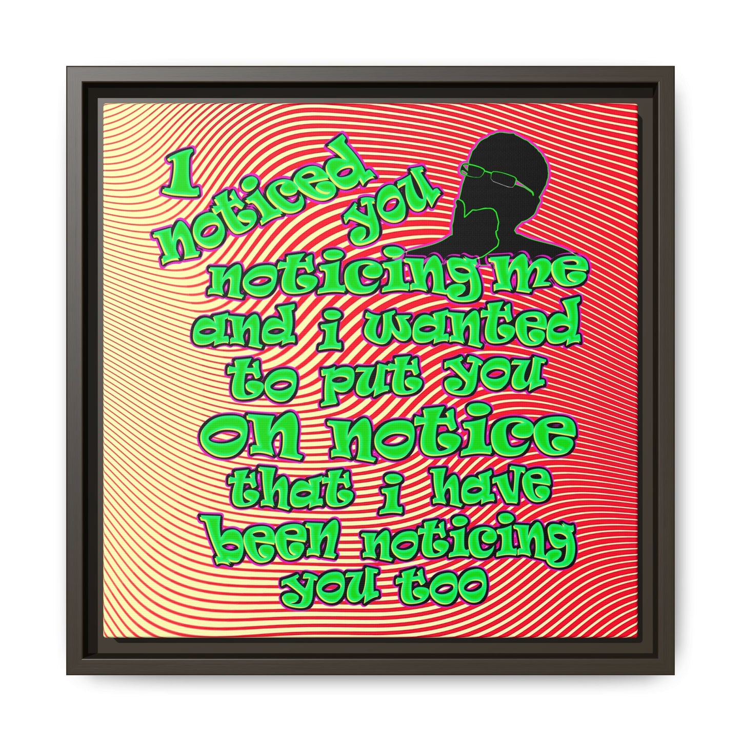 noticed you noticing - framed canvas art (yellow-orange wave)
